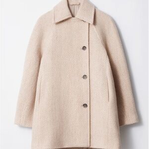 & Other Stories Cream Wool Coat, Runs Large